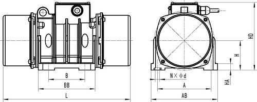 Vibrateur externe pour béton (avec un moteur électrique triphasé bipolaire) 