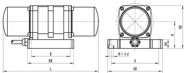  Vibrateur externe pour béton, avec moteur à courant continu 